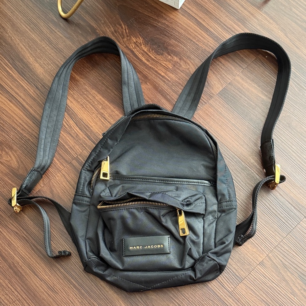 Marc Jacobs Black and Gold Backpack